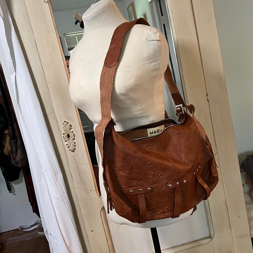 MARIA by enmon genuine leather bag with small matching bag